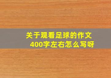 关于观看足球的作文400字左右怎么写呀