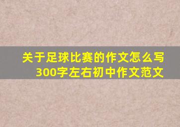 关于足球比赛的作文怎么写300字左右初中作文范文