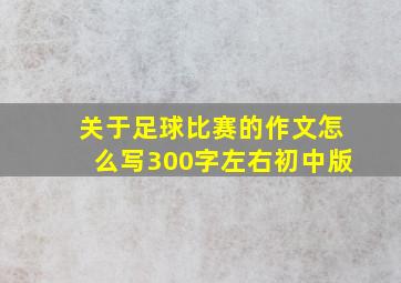 关于足球比赛的作文怎么写300字左右初中版