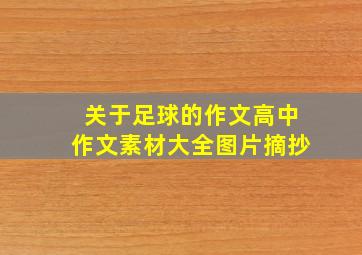 关于足球的作文高中作文素材大全图片摘抄