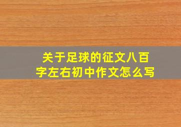 关于足球的征文八百字左右初中作文怎么写