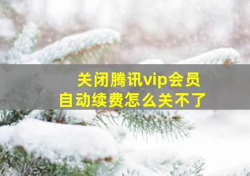 关闭腾讯vip会员自动续费怎么关不了