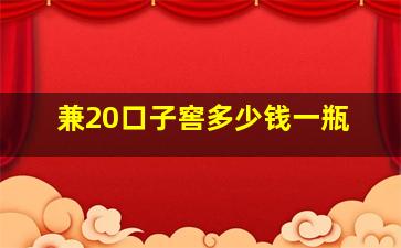 兼20口子窖多少钱一瓶