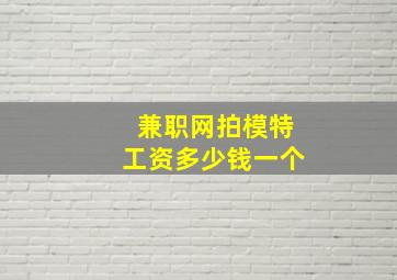 兼职网拍模特工资多少钱一个