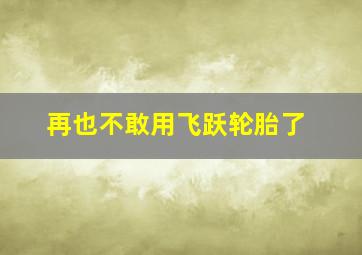 再也不敢用飞跃轮胎了