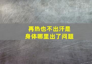 再热也不出汗是身体哪里出了问题