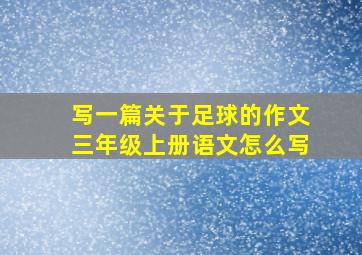 写一篇关于足球的作文三年级上册语文怎么写