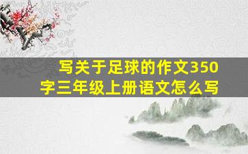 写关于足球的作文350字三年级上册语文怎么写