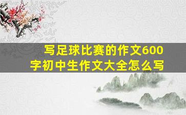 写足球比赛的作文600字初中生作文大全怎么写