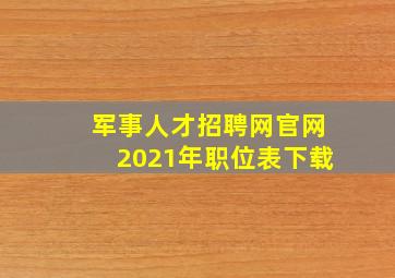 军事人才招聘网官网2021年职位表下载