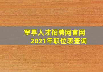 军事人才招聘网官网2021年职位表查询