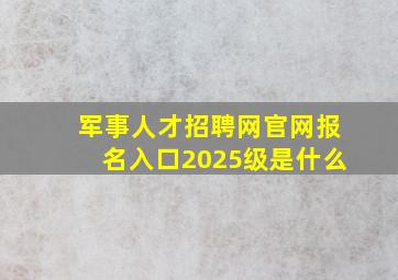 军事人才招聘网官网报名入口2025级是什么