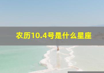 农历10.4号是什么星座