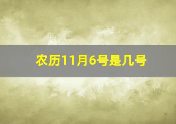 农历11月6号是几号