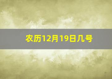 农历12月19日几号