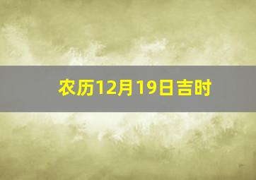 农历12月19日吉时