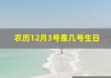 农历12月3号是几号生日