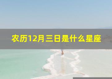 农历12月三日是什么星座