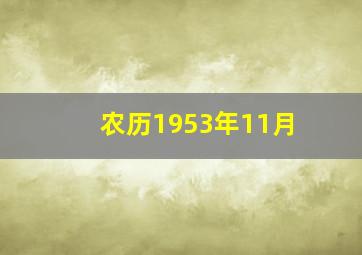 农历1953年11月