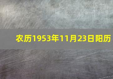 农历1953年11月23日阳历