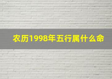 农历1998年五行属什么命