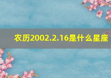 农历2002.2.16是什么星座