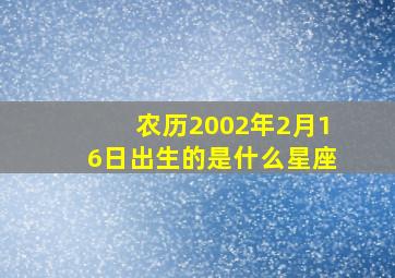 农历2002年2月16日出生的是什么星座