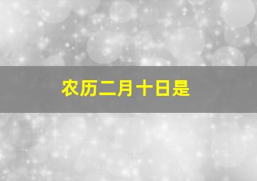 农历二月十日是