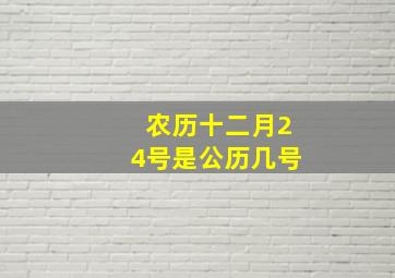 农历十二月24号是公历几号