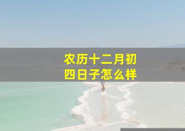 农历十二月初四日子怎么样