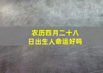 农历四月二十八日出生人命运好吗