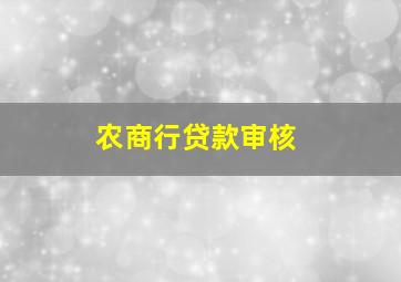 农商行贷款审核