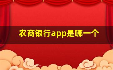 农商银行app是哪一个