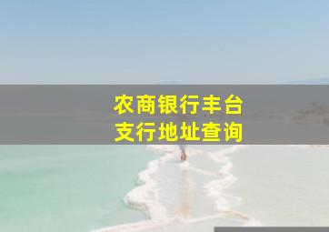 农商银行丰台支行地址查询