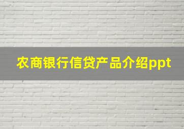 农商银行信贷产品介绍ppt