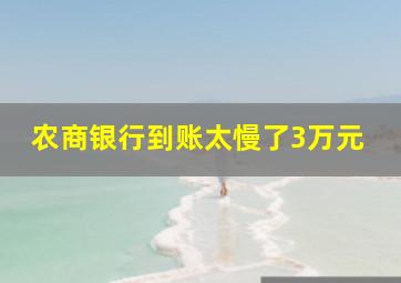 农商银行到账太慢了3万元