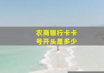 农商银行卡卡号开头是多少