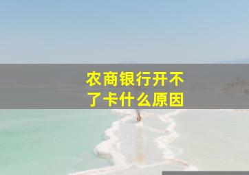 农商银行开不了卡什么原因