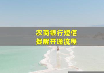 农商银行短信提醒开通流程