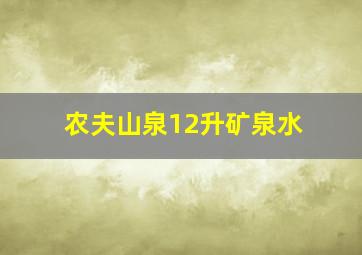 农夫山泉12升矿泉水