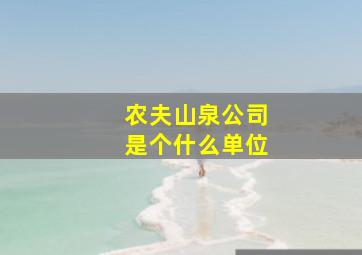 农夫山泉公司是个什么单位