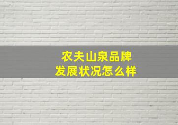 农夫山泉品牌发展状况怎么样