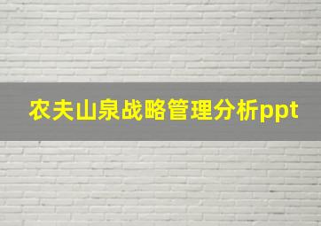 农夫山泉战略管理分析ppt