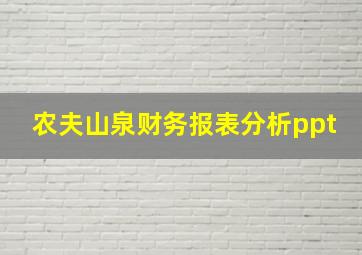 农夫山泉财务报表分析ppt