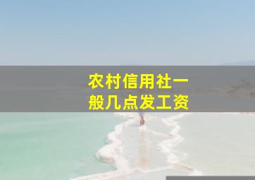 农村信用社一般几点发工资