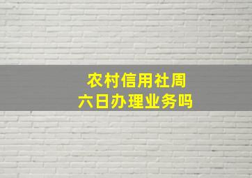 农村信用社周六日办理业务吗