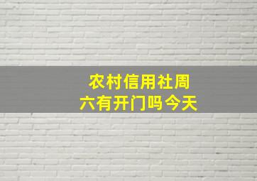 农村信用社周六有开门吗今天