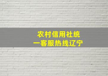 农村信用社统一客服热线辽宁