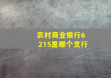 农村商业银行6215是哪个支行