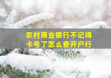 农村商业银行不记得卡号了怎么查开户行